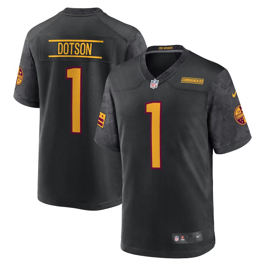 Men Washington Commanders #1 Jahan Dotson Nike Black Alternate Game NFL Jersey